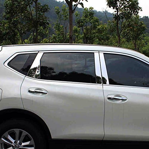Miniatura 6 de Para Nissan Rogue X-Trail 2014-2019 Acero Inoxidable Exterior Accesorios Ventana Pilar Posts Moldeo 6PCS