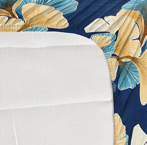 Image of NHD HOME Premium Cotton Elastic Fitted Bedsheets with 2 King Size Pillow Covers | Double Bed with All Around Elastic 220 TC Supersoft |Size-72 King Sizex78+10 inches | Floral, Green and Beige