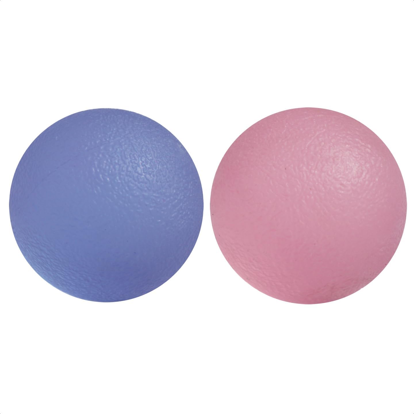 ResultSport Stress Balls Hand Exercise Therapeutic Gel Ball Set of 2 Firm/Soft for Adults - Arthritis relief, stroke rehabilitation, grip strength, wrist support, stress ball