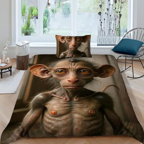 Housse de couette single microfibre animaux pour literie saine