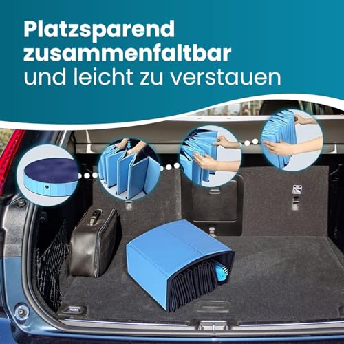 Hundepool faltbar – Robustes Planschbecken Pool für Hunde & Katzen, rutschfest mit Ablassventil, tragbar & in verschiedenen Größen erhältlich. (120 x 30 cm)