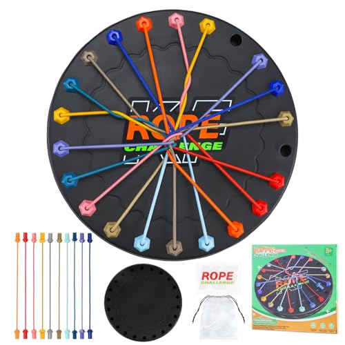 Aischens Brainy Knots Rope Untangling Game, Juego de Rompecabezas de Cuerdas Educativo, Juego de Desenredar Cuerdas, Juegos de Mesa de Cuerda Retorcida, Juguete Interactivo de Desafío de Cuerda
