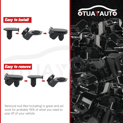 Image of OTUAYAUTO 10 Sets Front Bumper Fender Liner Clips Pin Fasteners Replacement for Toyota Camry Corolla 2019-2023 Sienna Venza, Lexus ES300h ES250 ES350, Retainer Hold Clips for Bumper to Fender Liner