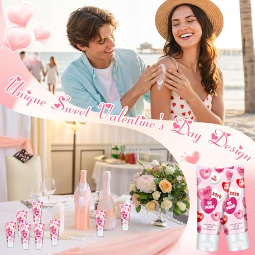 Image of 12 Pcs Travel Size Mini Sunscreen Bulk for Summer Vacation Spf 30 Water Resistant Sunscreen Lotion Sunblock for Thank You Gifts Hawaiian Wedding Pool Party Favor (Heart)