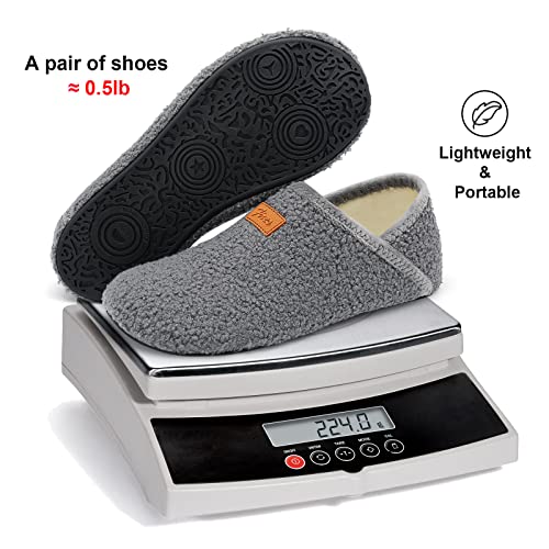 Image of Fires Womens Mens Slippers with Rubber Sole Soft-Lightweight House Slipper Socks Around House Shoes Non Slip Indoor /Outdoor