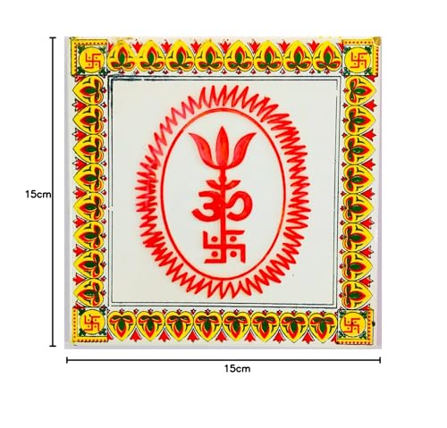 Image of Ceramic Spiritual Tiles for Home Entrance, Temple, Office - 6 x 6 Inch