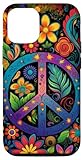 Hippie Trippy Peace Sign Floral Abstract Psychedelic Case for iPhone 12/12 Pro