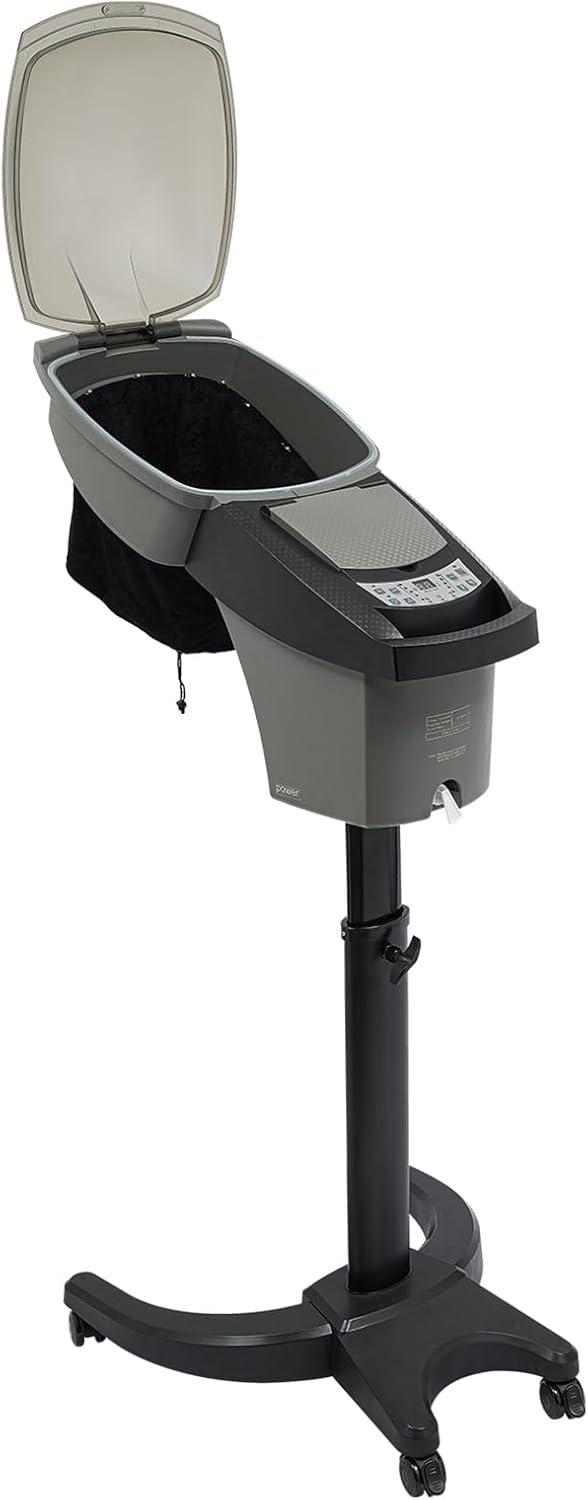 Ultrasonic Ozone Hair Steamer, 700W Micro Mist Ozone Hair Care Salon SPA Steamer Oil Treatment Machine, 7 Color Light Salon Styling Floor Hair Steamer Color Processor w/Adjustable Height (Black) - Image 6