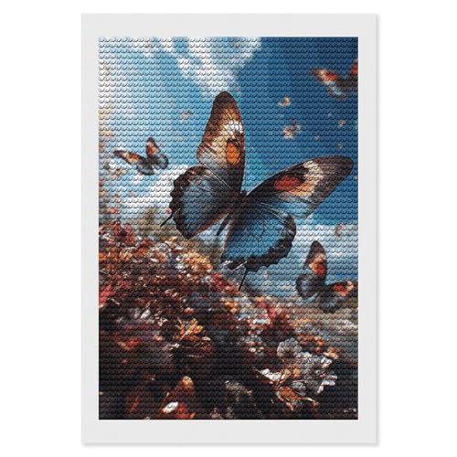 Peinture diamant papillons colorés pour sublimer la décoration murale de la maison