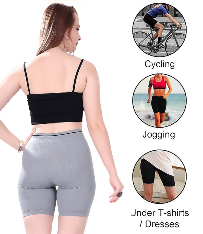 Image of Under Skirt Shorts for Women & Girls Under Dress Shorts High Waist Stretchable Skin Fit Shorties Tights for Women & Girls Cycling Shorts for Women Shorts Biker Bicycle Shorts