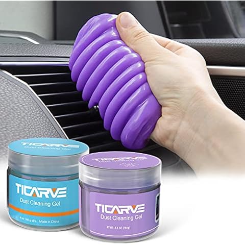 TICARVE 2Pack Cleaning Gel for Car Cleaning Putty Car Slime for Cleaning Car Detailing Putty Detail Tools Car Interior Cleaner Automotive Car Cleaning Kits Keyboard Cleaner Blue Purple (320g/11.2oz) Cover