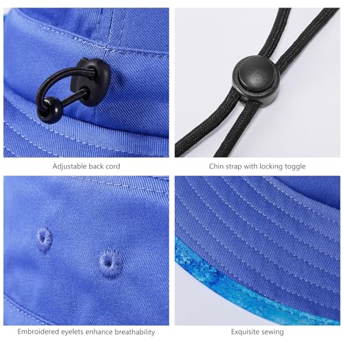 Image of UPF 50+ Foldable Sun Hat Patterned Under Brim Bucket Hats for Summer Hiking Fishing Beach Safari Men Women