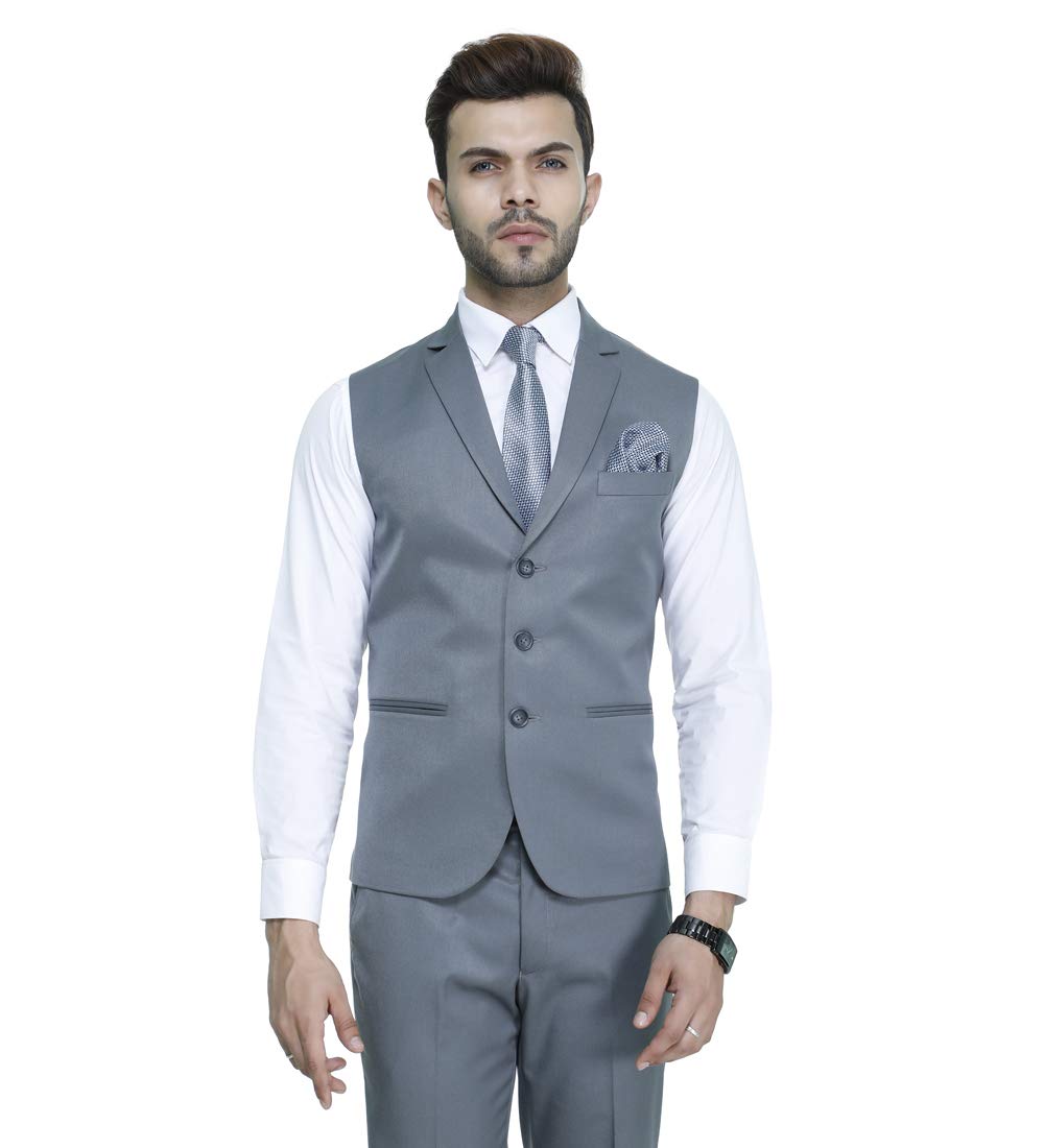 manq Men's Single Breast Three Button Slim Fit Formal/Party Waist Coat - 11 Colors-picture-14