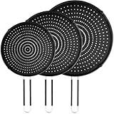 PLACHIDAY Splatter Screen for Frying Pan,Silicone Grease Splatter Guard, Heat-Resistant Splatter Guards for Cooking,Dishwasher Safe (9.8', 11.4', 13')