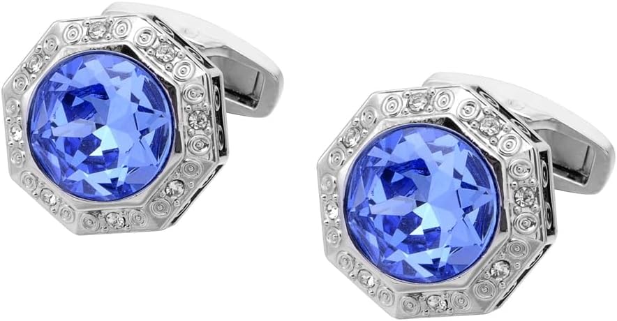 French Pattern Crystal Cufflinks Dress Men's Diamond-Encrusted Cuff Button Business