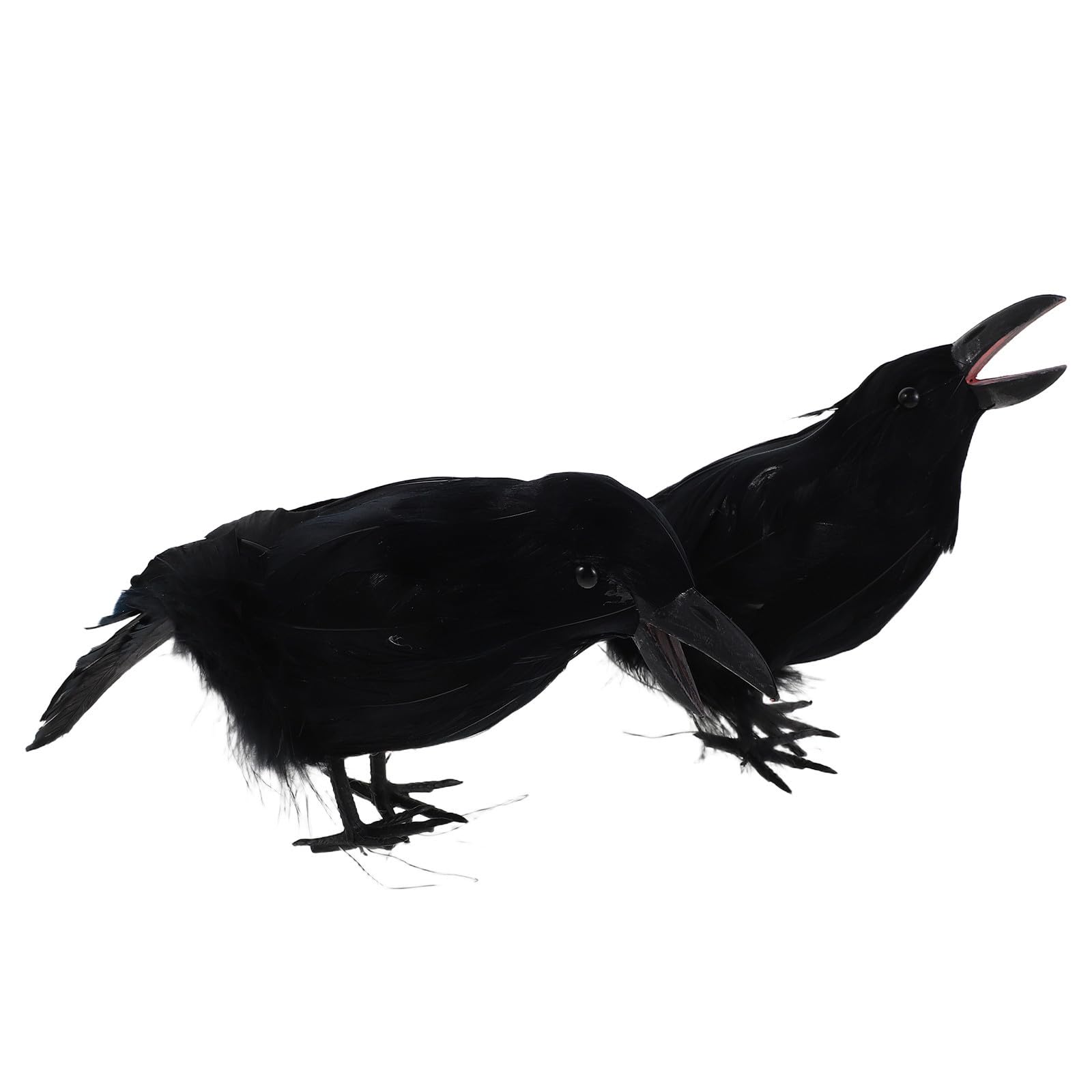 Cuervos negros de plástico jojofuny de boca abierta para decoración de Halloween en jardín