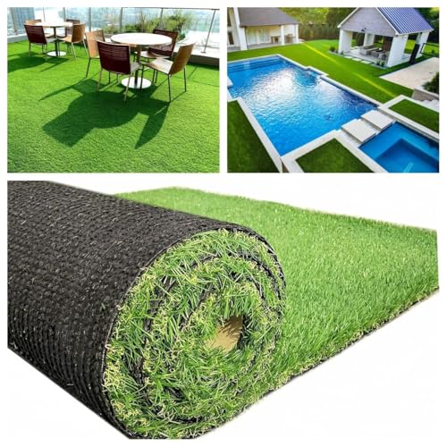 Petgrow Realistic Synthetic Artificial Grass Turf 0.8inch Thick Faux Fake Grass Indoor Outdoor Landscape Lawn Pet Dog Turf Carpet for Garden Backyard Balcony
