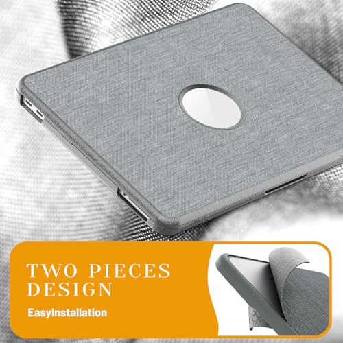 Image of ProElite Case for MacBook Neo 13 inch 2026, Fabric Material Hard Shell with Slim TPU Bumper and Fold Kickstand, Grey