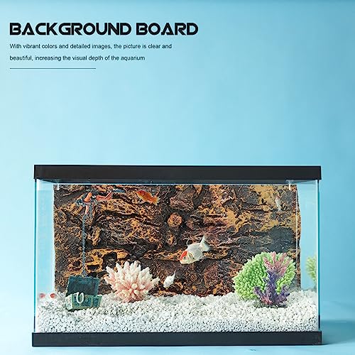 Image of Kisangel 3D Reptile Tank Background, 17.7 x 11.8 Inch Realistic Rock Terrarium Backdrop Board, Polyurethane Foam Habitat Decor for Bearded Dragon, Lizard, Gecko, Snake & Aquarium