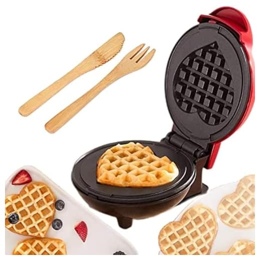GVAKMM Mini coração máquina de waffle, Mini Máquina de Waffle para crianças e indivíduos (110v)