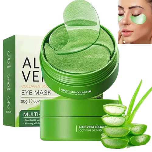 Parches para los ojos, 60pc/120pc/180pc/240pc/300pc bolsas y ojeras, mascarilla de colágeno con aloe vera,atenúa las ojeras y las bolsas de los ojos y mejora las líneas finas (60pc)