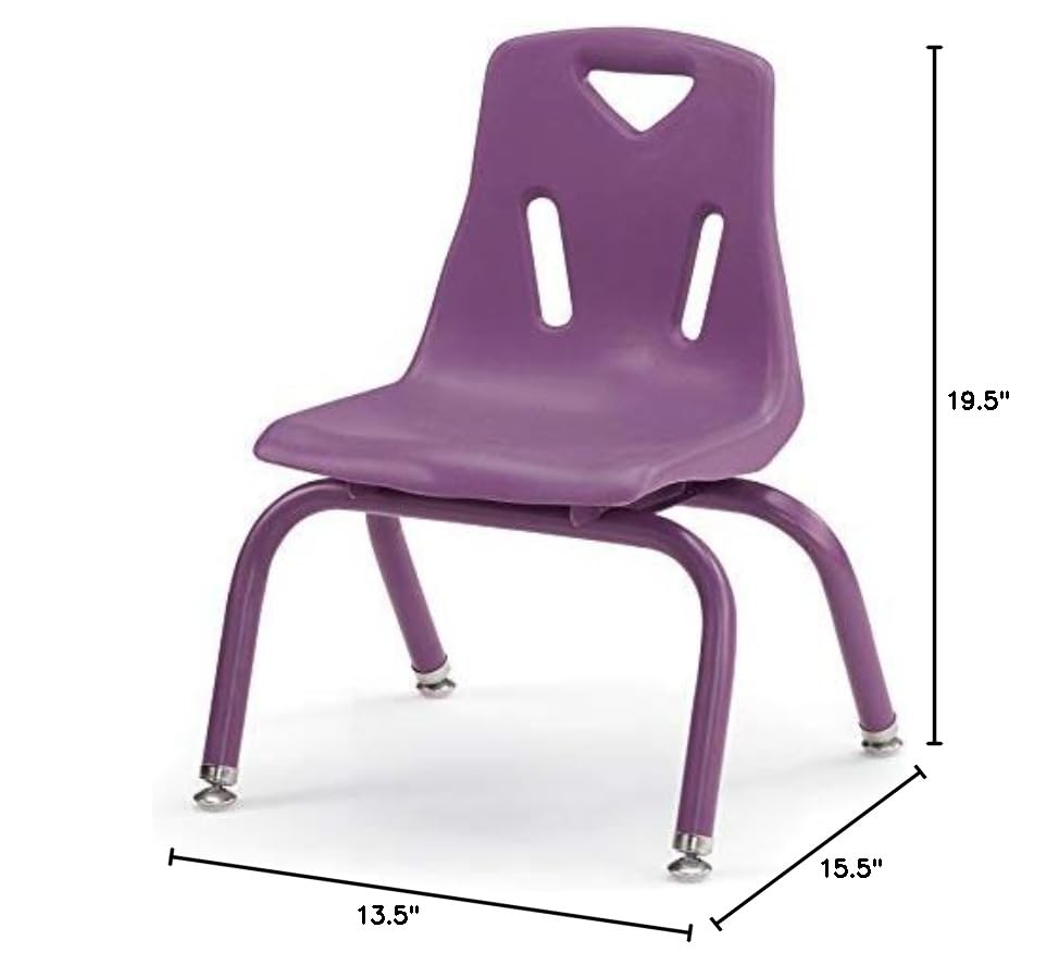 Image of Berries Jonti-Craft 8120JC1004 Stacking Chair with Powder-Coated Legs, 10 inch Height, Purple