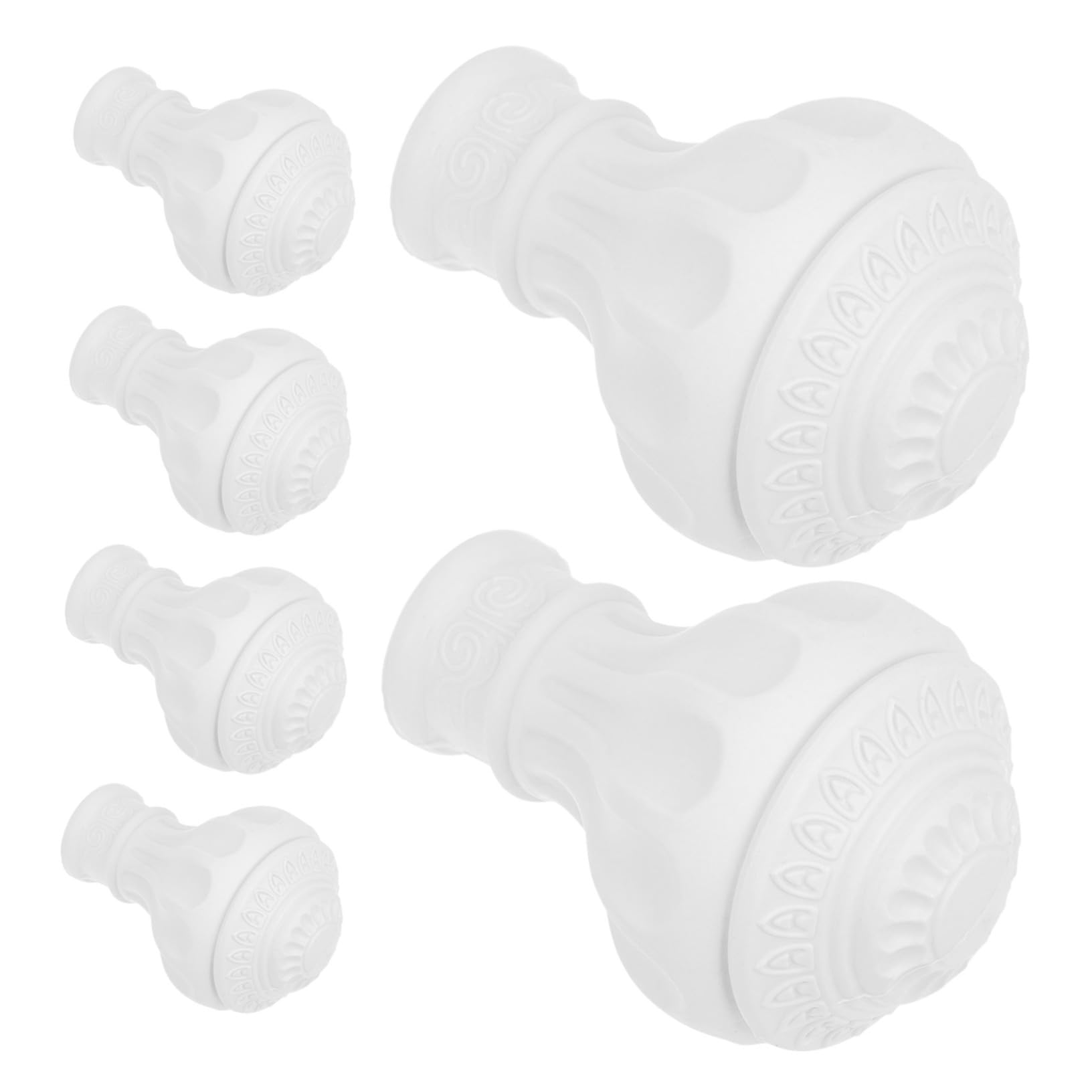 Balacoo 6Pcs Decorative Curtain Rod End Caps Plastic Drapery Rod Finials for Roman Rods Elegant Window Hardware Accessories for Living Decor Versatile Design Easy Installation