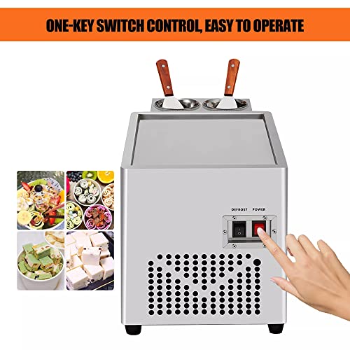 Edelstahl Stir-Fried Ice Cream Roll Maker Yogurt Cream Machine gerollte Eismaschine – Bild 3