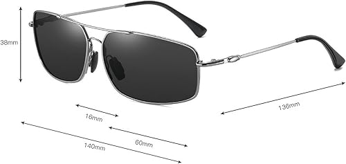 Miniatura 9 de laureles Gafas de sol polarizadas con marco piloto completo para hombre, estilo vintage, conducción de lectura, UV400