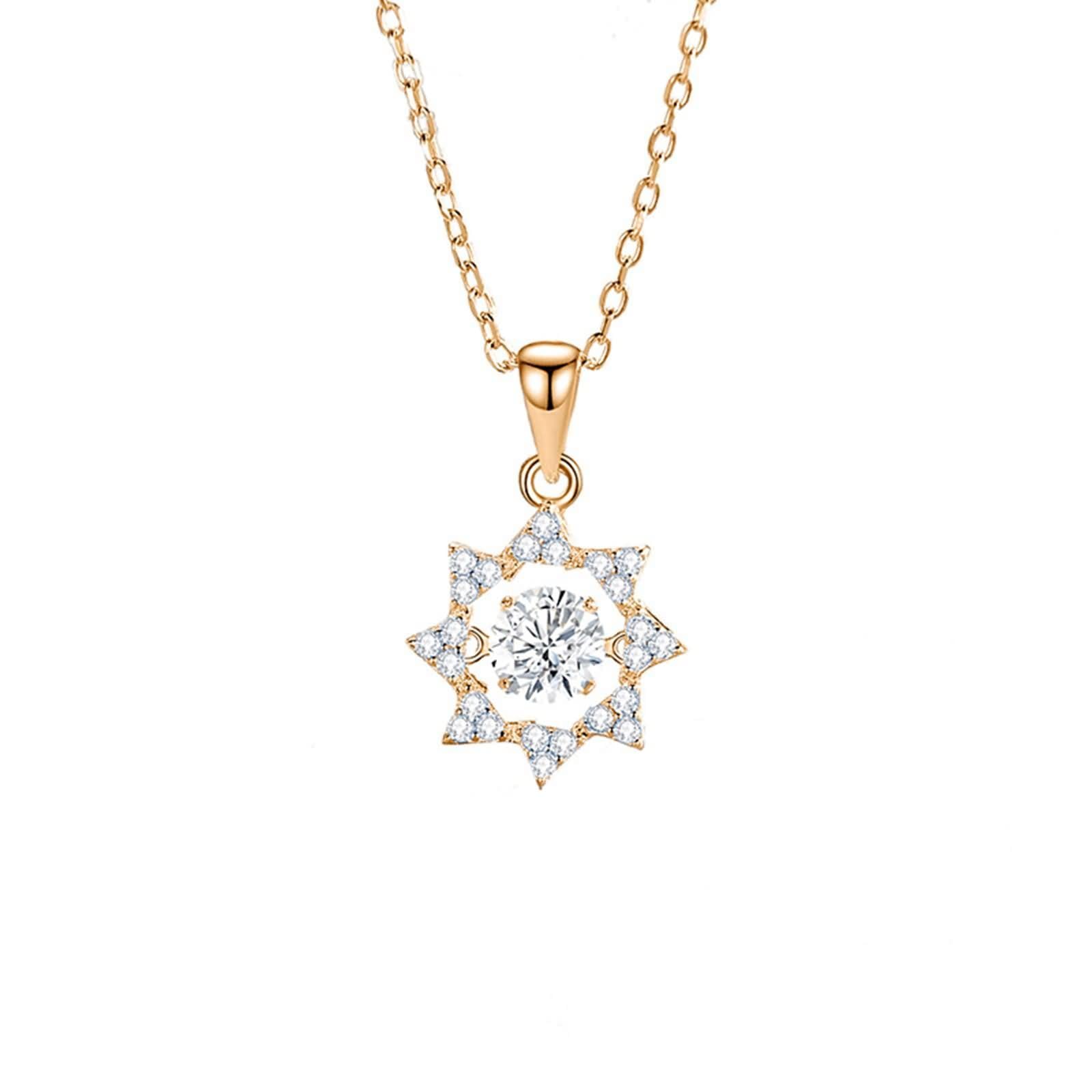 Collar con colgante de cadena de oro blanco de 9 K/14 K/18 K para mujer, en forma de estrella con moissanita de 0,5 quilates, collar azul plateado para mujer