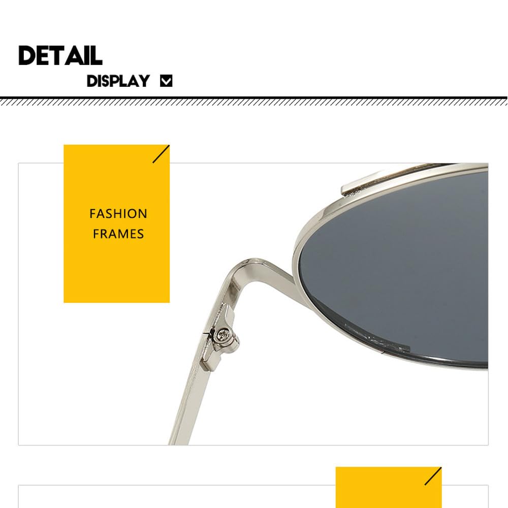 Okulary przeciwsłoneczne Steampunk Oversized Pilot, damskie, vintage, z metalową oprawką, modne okulary przeciwsłoneczne dla kobiet w stylu punk