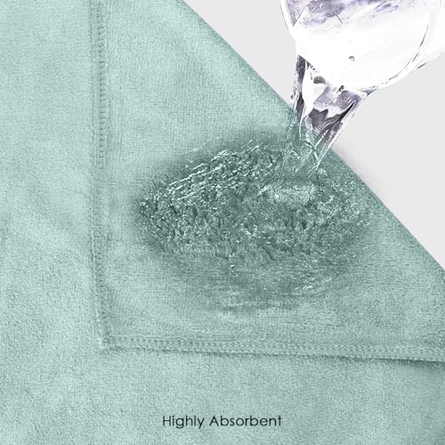 Image of HOUSSE Microfiber Face Towels | Ultra Absorbent, Odour-Free, Quick Dry 450 GSM Face Towel for Home, Gym, Travel, Running & Personal Use | 30x30 cm | Set of 6 in One Colour (Lily Pad, Pack of 6)