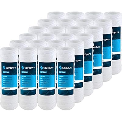 SpiroPure SP-CW5 10x2.5 5 Micron String-Wound Polypropylene Sediment Water Filter Cartridge SWC-25-1005 CW-5 155877-43 (Case of 24)