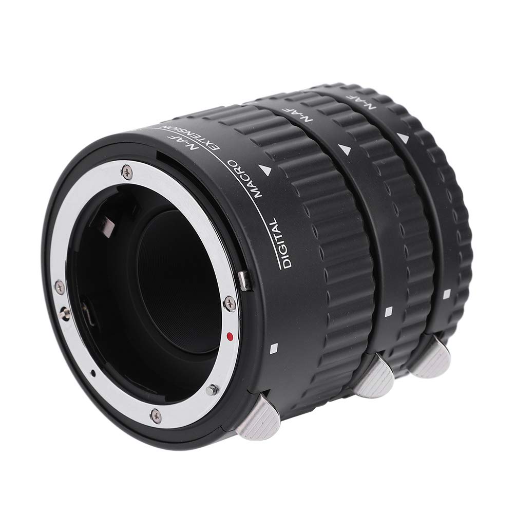 Macro Extension Lens Tube Camera Lens Ring Metal Autofocus 12mm+20mm+36mm for Nikon F Mount Digital SLR Cameras Sturdy No Affect on Image Quality Closeup Shooting (MK-N-AF1-B)