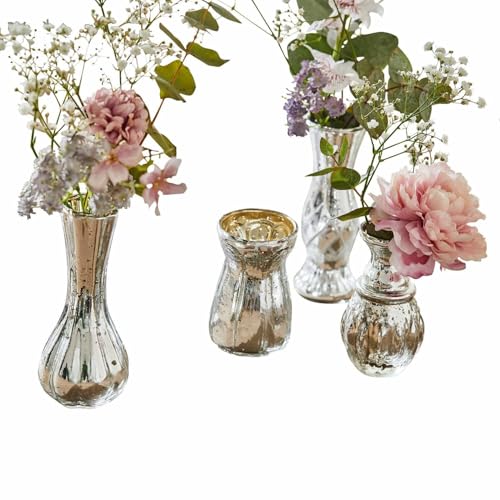 Loberon Deko-Vase 4er Set Maelie, mundgeblasen, Vier reizende Designs, nostalgischer Bauernsilber-Stil, Vintage-Flair, Dekoration, Wohn-Accessoires, Glas, antiksilber Loberon Deko-Vase 4er Set Maelie, mundgeblasen, Vier reizende Designs, nostalgischer Bauernsilber-Stil, Vintage-Flair, Dekoration, Wohn-Accessoires, Glas, antiksilber