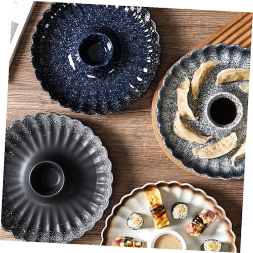Plato de cerámica para sushi y snacks azul miniatura 5