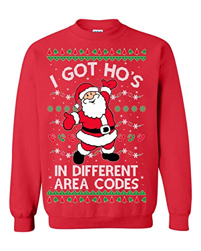 Ugly Christmas Sweater I Got Hos in Different Area Codes Unisex Sweatshirt