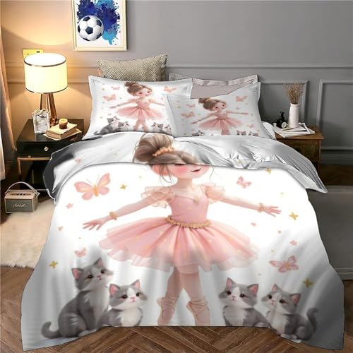 Parure de lit danseuse de ballet 140x200 microinfusee housse de couette single