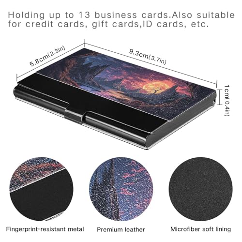 KLL Mystery Place Ultra-Thin Business Card Holder Travel with Leather and Stainless Steel Credit Card Holder for Travel Home or Office Use portatarjetas para Hombre3