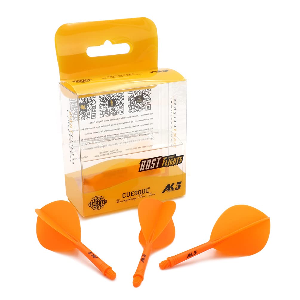 CUESOUL Rost Eje de dardo Integrado y Plumas estándar/lágrima de Pera/Forma Delgada con patrón Atractivo, Juego de 3 Piezas — view 6