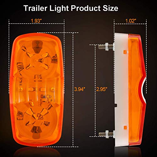 image for EXERAUO Led Camper Lights Amber Trailer Side Marker Light Double Bubbl