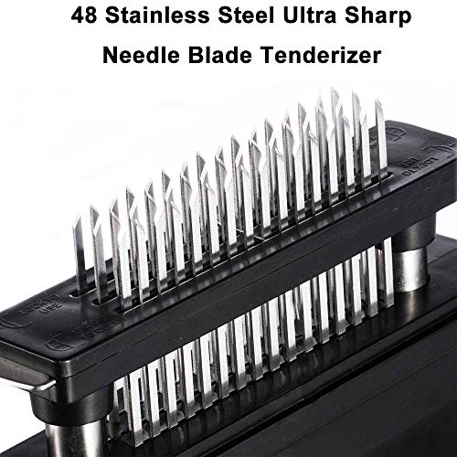 Yokgrass Meat Tenderizer Tool, with 48 Stainless Steel Sharp Needle Blade and Cleaning Brush, Heavy Duty Cooking machine for Tenderizing Beef, Turkey, Chicken, Steak, Veal, Pork, Fish - Thumbnail 2