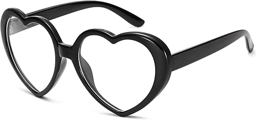 IOHLNG Lentes de sol con forma de corazón para mujeres y hombres, de gran tamaño, de moda, con forma de amor, retro, encantadores, lindos lentes de