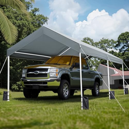 Carport 3x6 m Zeltgarage Carport mit Dach, UV-beständig wasserdicht Garagenzelt Unterstand Lagerzelt Weidezelt Garagenüberdachung für Auto, SUV, LKW, Boot, Auto Garage Zelt für Garten Party