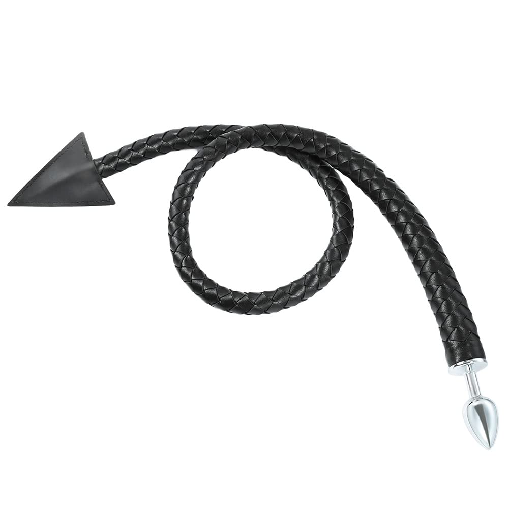 Metal Butt Plug with Devil Tail Cosplay Anal Tail Sex Toys SM Masturbation Anal Plug for Women Men Couples Lover Sex Love Games Anal Stimulator Personal Massager Anal Sex Trainer Black