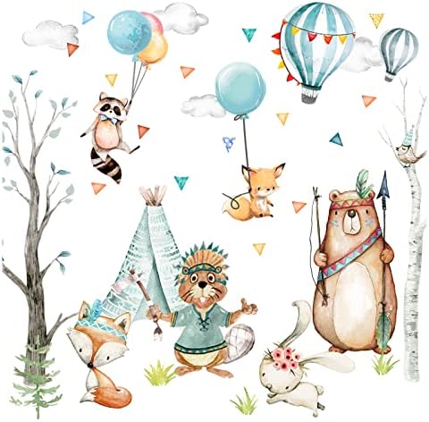 Little Deco Wandtattoo Elefant Mit Ballon - Safari Deko Für Kinderzimmer In Blau