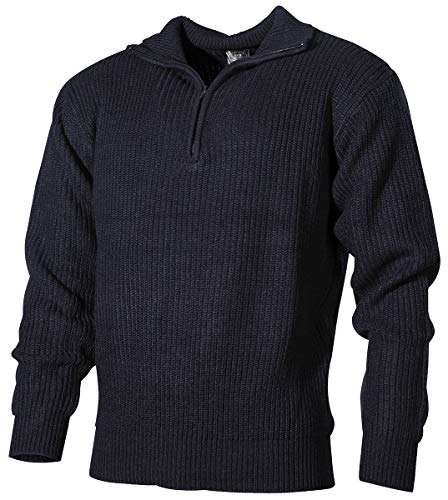 MFH Isländer Pullover, Troyer mit Reißverschluss, Blau, X-Large
