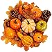 Produktbild SUNSK Halloween Kürbis Deko Thanksgiving Dekoration Set Herbst Mini Kürbis Ahornblätter Eicheln Tannenzapfen für den Herbst Party Home Weihnachten Dekoration 70 Stück