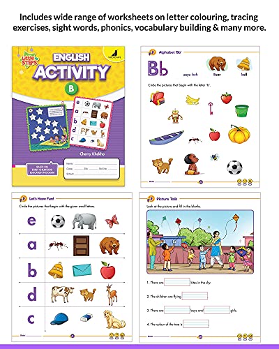 Image of Woodsnipe UKG Homeschooling Books for Ages 4-5 Years|8 Books to teach Alphabets, Phonics, Numbers 1 to 100, EVS, Colouring and Crafts| Ample Activity Worksheets on Tracing, Colouring, Puzzles and more