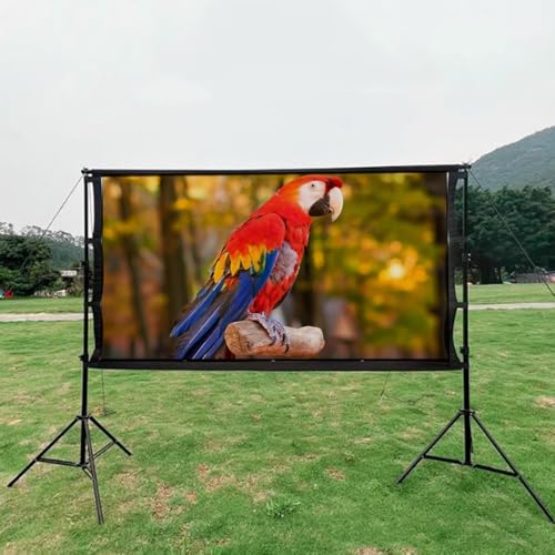Pantalla de proyector portátil con soporte, incluye bolsa de transporte, 84 pulgadas 16:9 para cine en casa y camping miniatura 1
